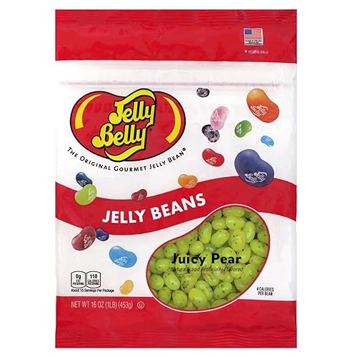 Jelly Belly Juicy Pear jelly beans - 1 Pound (16 Ounces) Resealable Bag - Genuine, Official, Straight from the Source