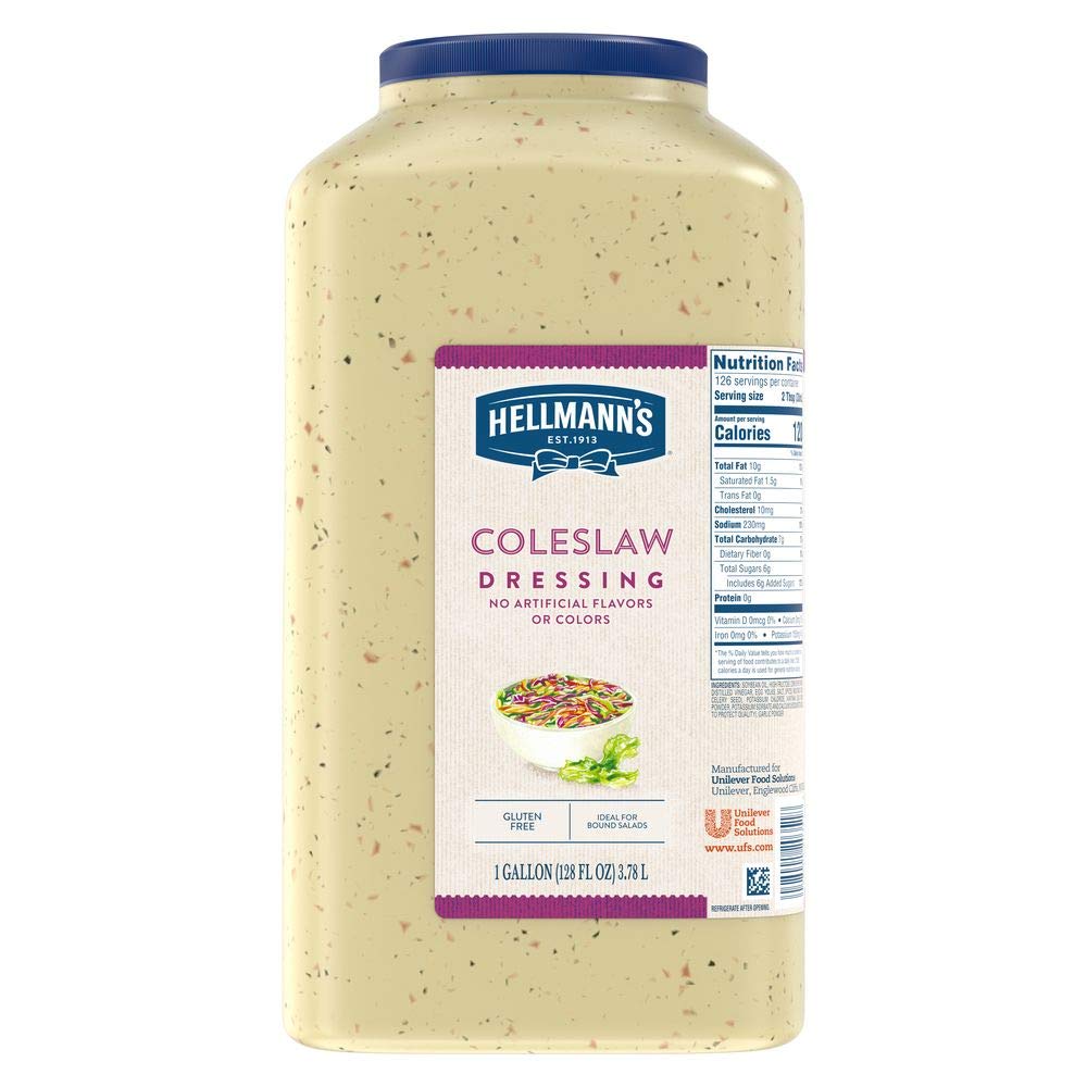 Hellmann's Coleslaw Salad Dressing Jug Gluten Free, No Artificial Flavors or Colors, 1 gallon (Pack of 1)