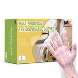 WeaChallengers Disposable TPE Gloves Latex-Free Powder-Free BPA-Free Food Safe 600 Packs for Cleaning (X-Large)