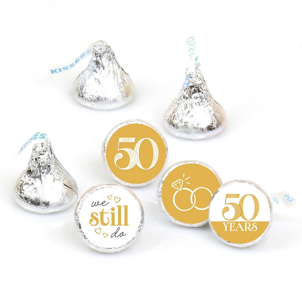 50th Wedding Anniversary - Round Candy Stickers - 108pc