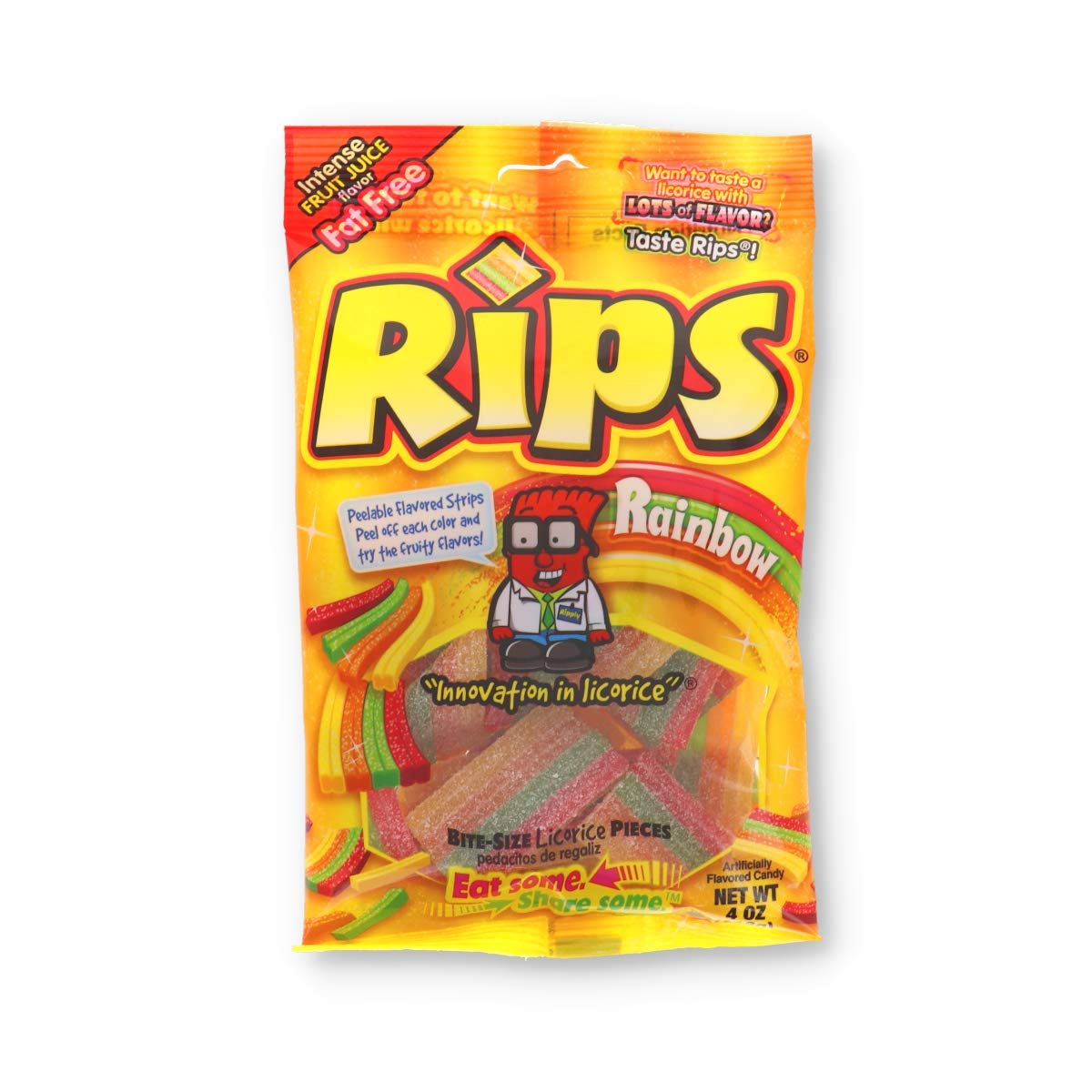 Rips, Peg Rainbow, Count 12 (4-oz) - Sugar Candy/Grab Varieties & Flavors