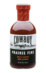 Cowboy Prairie Fire Hot and Spicy BBQ Sauce 18 oz.