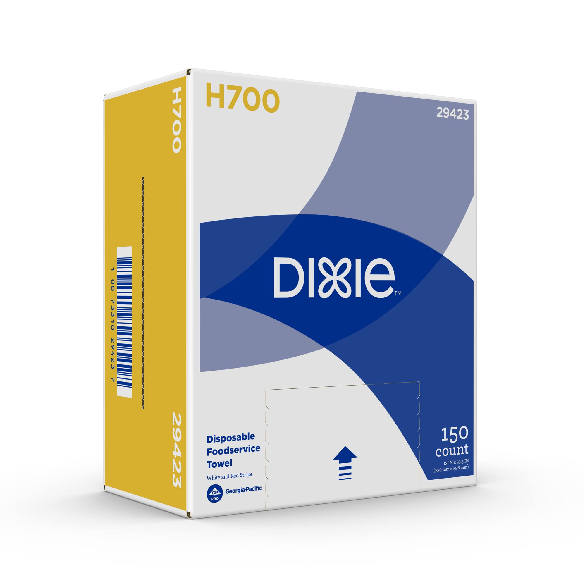 Dixie H700 Disposable Foodservice Towel by GP PRO (Georgia-Pacific), 150 Wipers/Box, White & Red Stripe