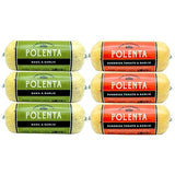 San Gennaro Italian Polenta Variety Pack, 6 Tubes (3 Sun-Dried Tomato & Garlic, 3 Basil and Garlic) | Crafted from Seasoned Yellow Corn | Gluten Free