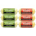 San Gennaro Italian Polenta Variety Pack, 6 Tubes (3 Sun-Dried Tomato & Garlic, 3 Basil and Garlic) | Crafted from Seasoned Yellow Corn | Gluten Free