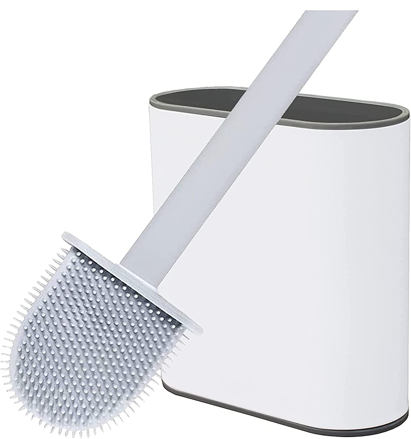 Floor Scrub Brush with Squeegee & Firm Long Handle, 2 in 1 Scrape & Brush Stiff Bristle Scrubber for Cleaning Tub, Tile, Bathroom, Patio, Kitchen