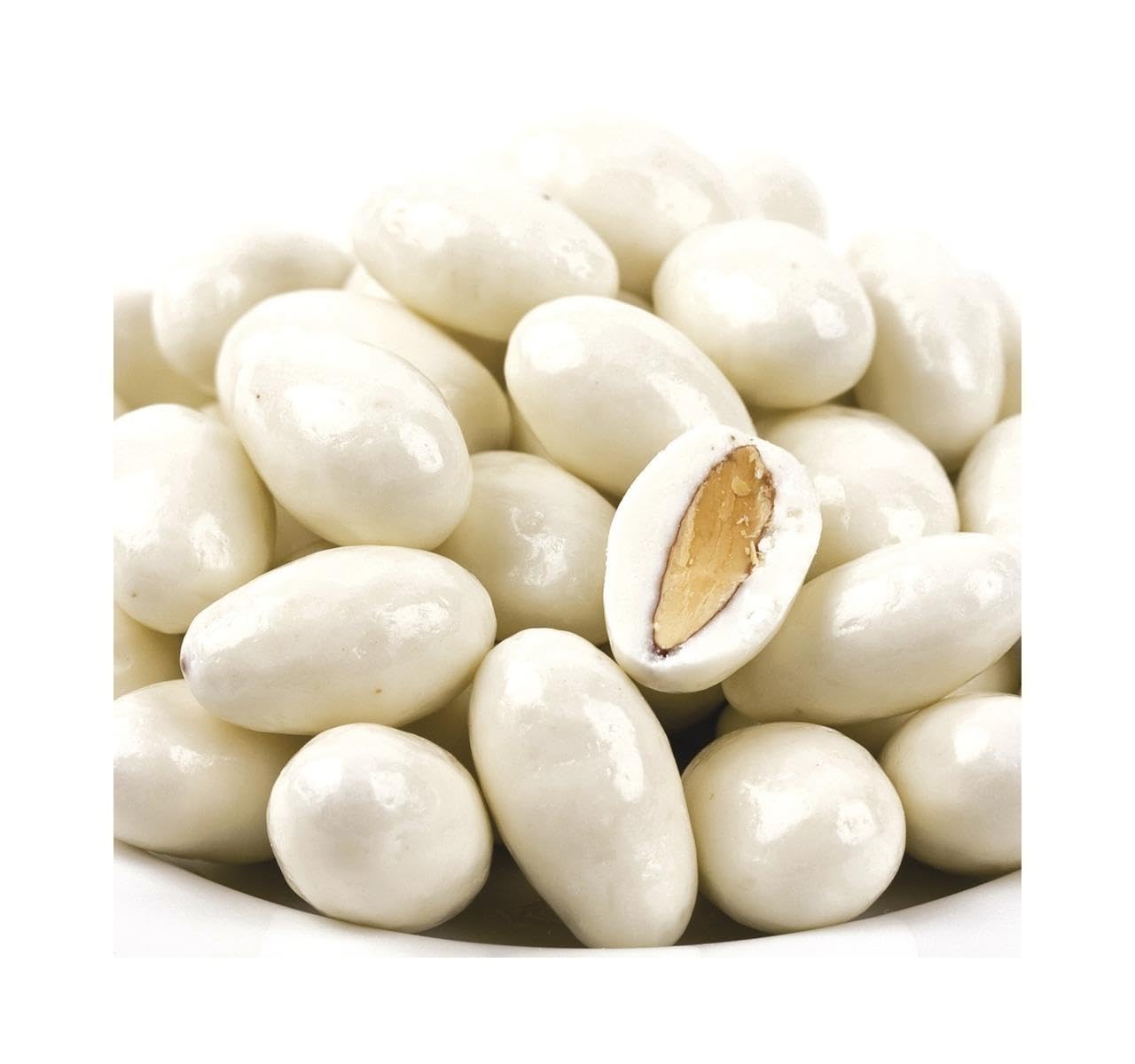 Yogurt Covered Almonds - 1 lb of White Sweet Yogurt Dipped Fresh Almonds