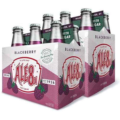 Ale 8 One Blackberry, Glass Bottles, 12 ounces, Pack of 12, 100% Kentucky Soft Drink