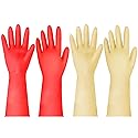 Yunaeduo Rubber Cleaning Gloves for Dishwashing - 4 Pairs Kitchen Gloves for Washing Dishes, Reusable Household Gloves for Bathroom, Gardening (Small