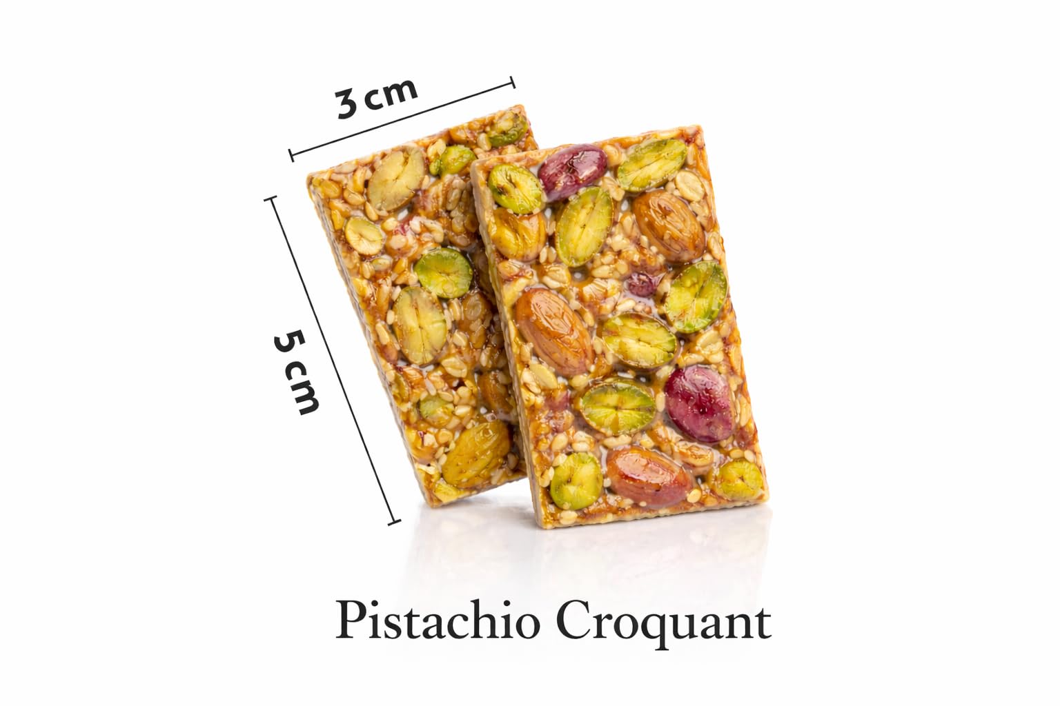 OMNIYA Delicacy - Indigo Croquant Box (40 Pieces) - Mediterranean Gourmet Sesame Snack Bar - Crispy Pistachio, Almond, Cashew & Sesame Treats