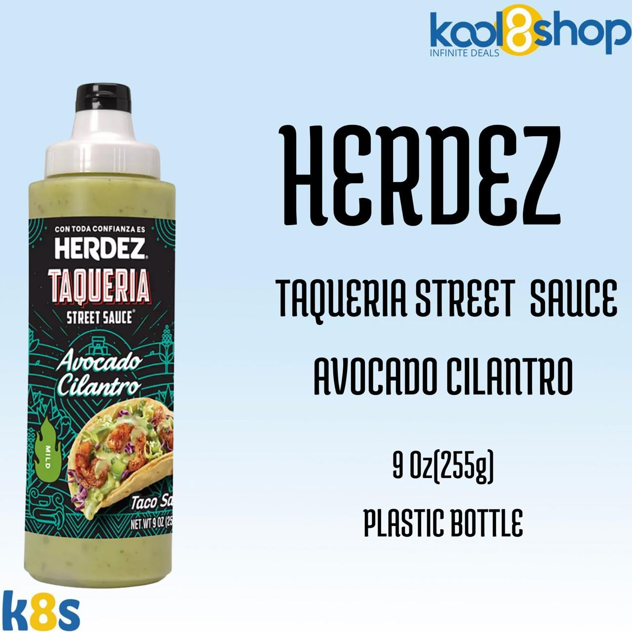 Herdez Taqueria Street Avocado Cilantro Sauce 9 oz Plastic Bottle 4 Pack + 1 Taco Stand by KOOL8SHOP Infinite Deals