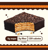 Rip Van Nutty Crunch Dark Chocolate Peanut Butter Wafer - Crispy Wafer Snack, Low Sugar, 120 Calories, Individually Wrapped - 16 Count