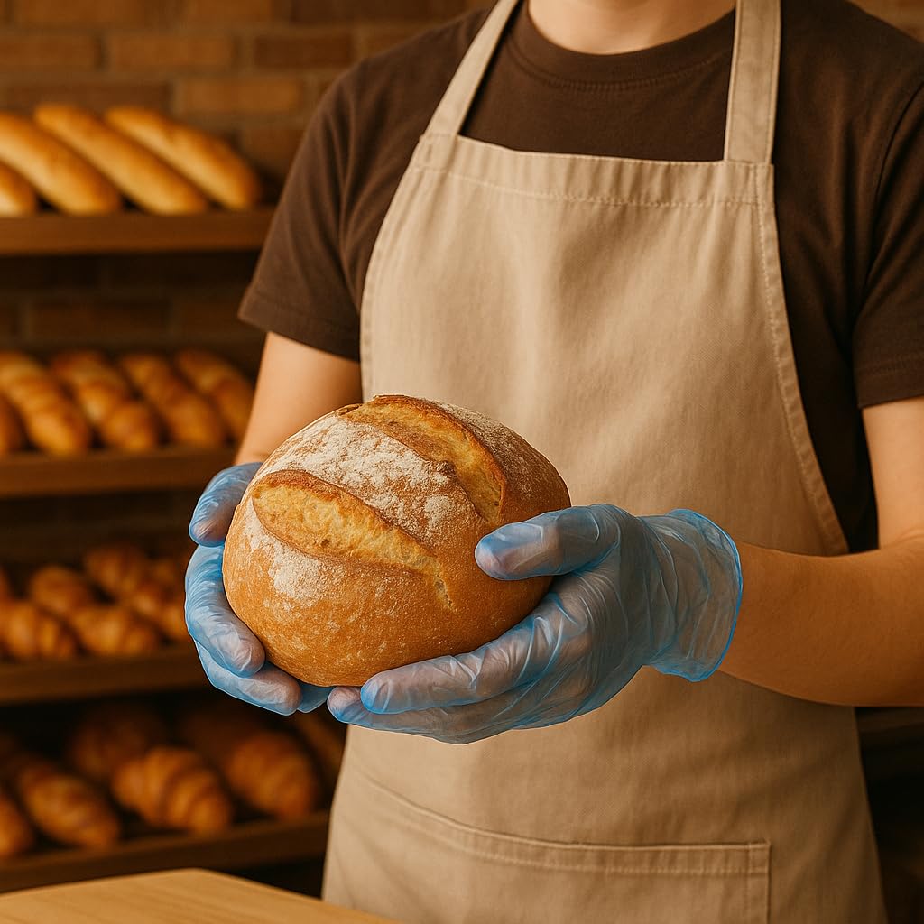 DealbyBox 1000pack Blue Disposable Poly Gloves for Restaurants, Pastry Shops,Deli Shops and Grocery Strores