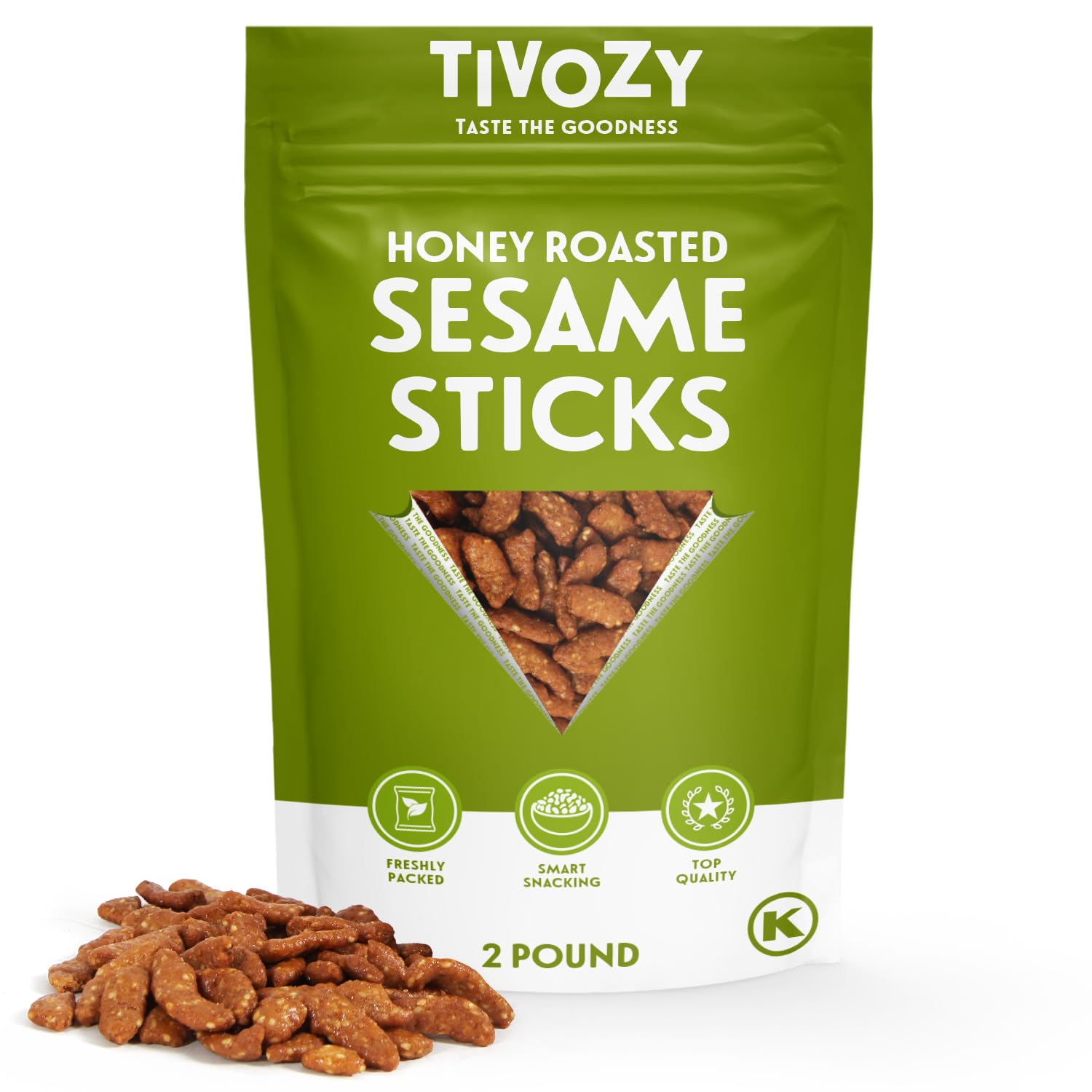 Sesame Sticks Snack, Honey Roast Flavor. Delicious and Fresh Local Honey Roasted Snacks with the Perfect Mix of Sweet and Salty Flavor for Midday
