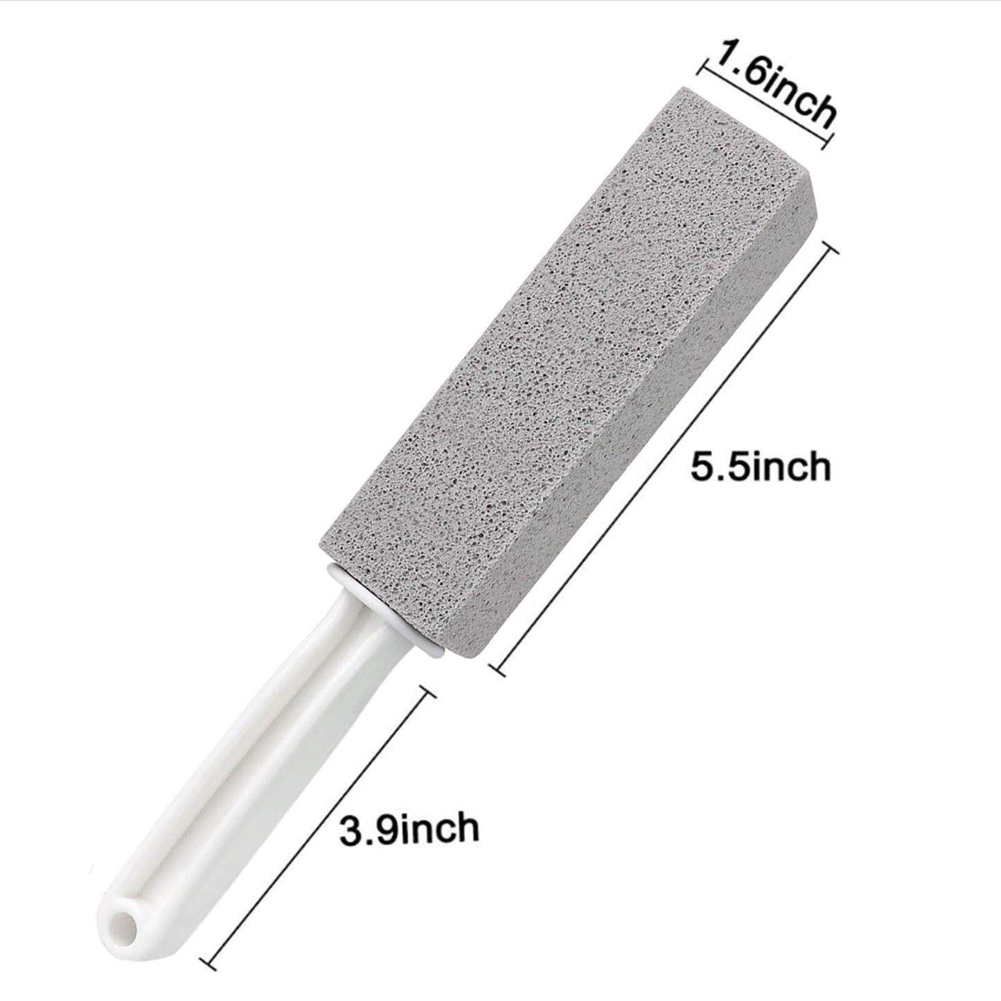 2 Pack Pumice Cleaning Stone with Handle, Toilet Bowl Cleaner Toilet Brush with Non-Slip Long Plastic Handle for Kitchen/Bath/Pool/Household Cleaning