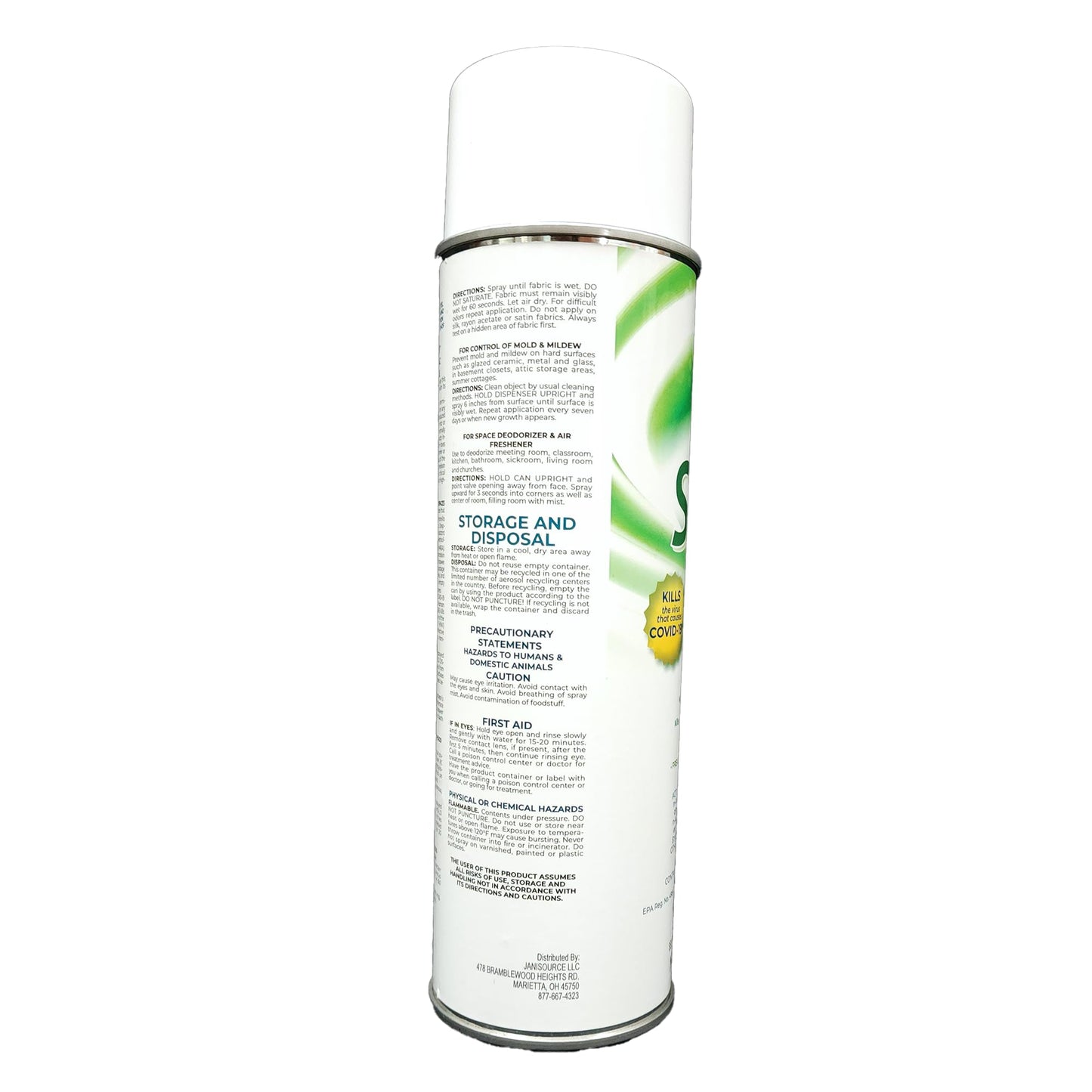 Jani-Source ViruScrub Aerosol, Hospital Grade MRSA Disinfectant Spray, Ready-To-Use, Citrus Scent, 3 Pack…