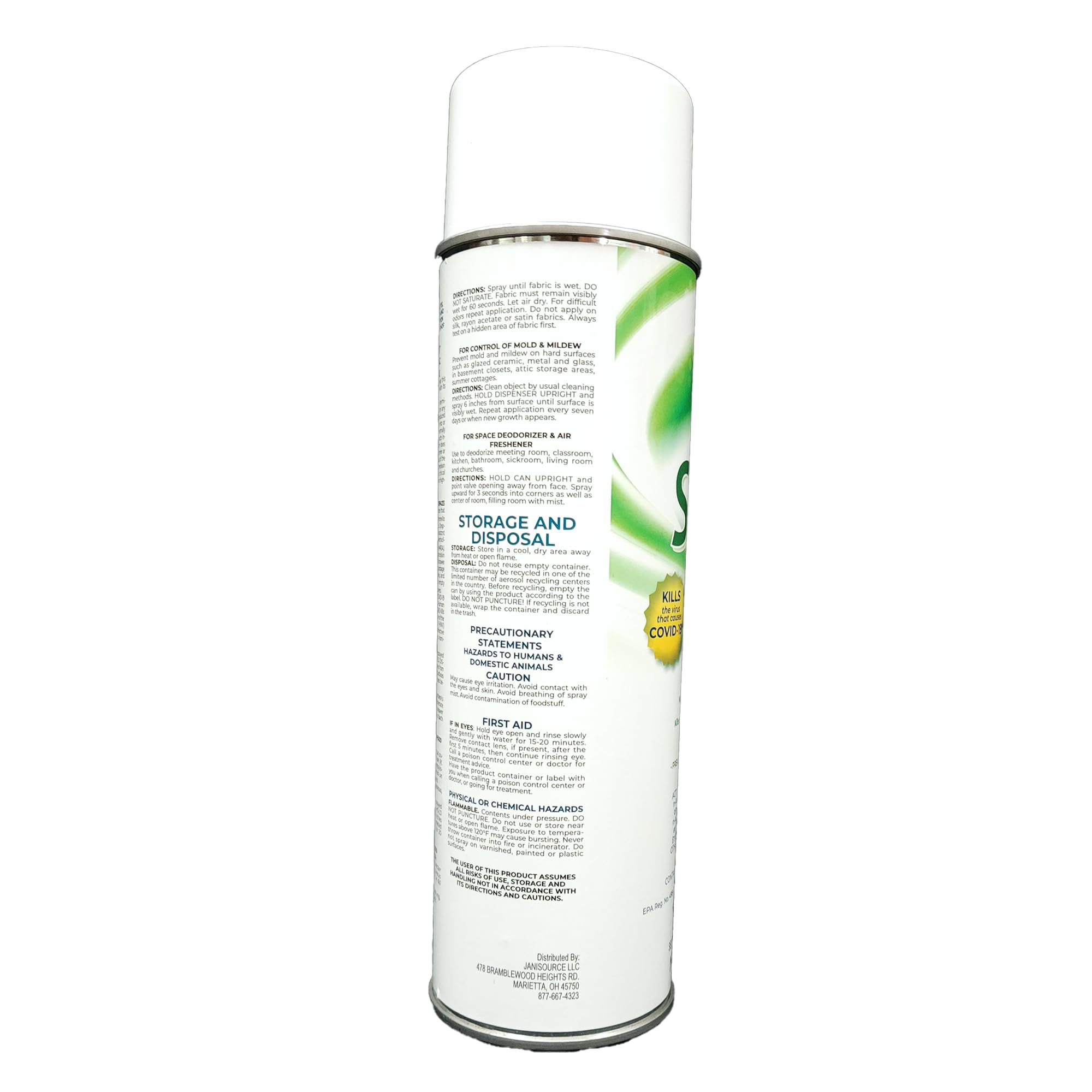Jani-Source ViruScrub Aerosol, Hospital Grade MRSA Disinfectant Spray, Ready-To-Use, Citrus Scent, 3 Pack…