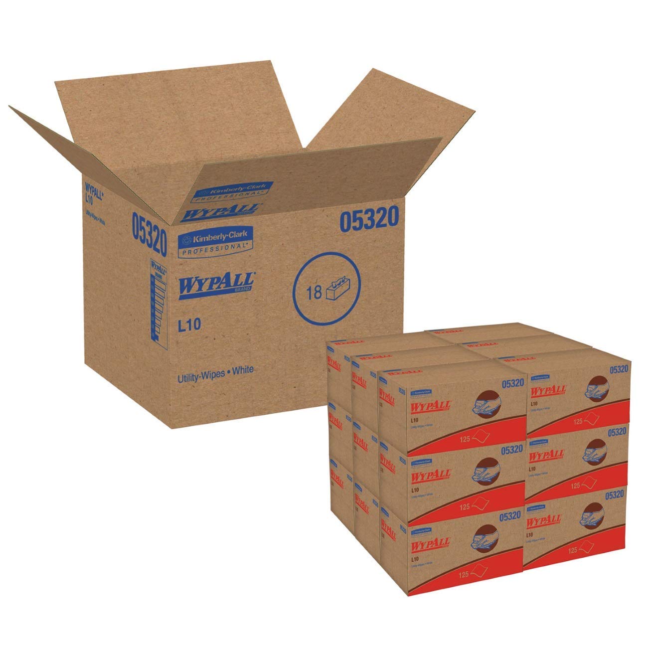 Kimberly Clark-KCC05320-05320 WYPALL L10 Utility Wipes, 125/Box, 18 Boxes/Carton