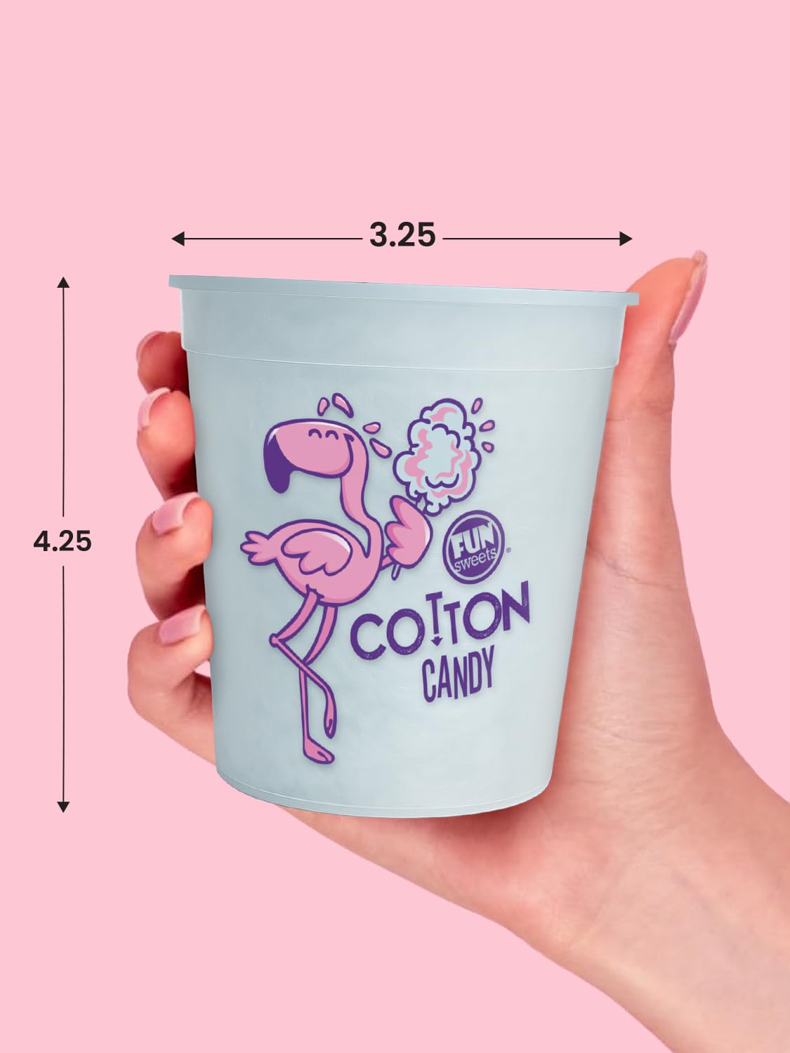 Fun Sweets Blue Cotton Candy 6-Pack - Blue Raspberry Flavor (1.5 oz Tubs) - Bulk Cotton Candy for CandyBuffets, Parties & Gender Reveals