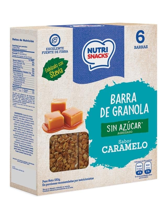 Nutri Snacks Sugar Free Granola Bars 150g Delicious Stevia Sweetened Fiber Rich Healthy Snack Bar No Added Sugar Tasty Natural Ingredients (Caramel)
