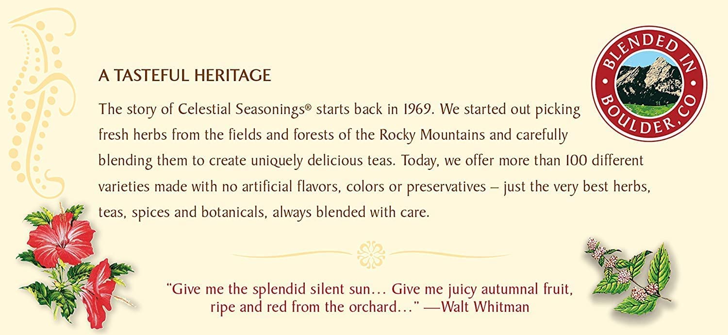 Celestial Seasonings Tea Caffeine Free Herbal Tea, Red Zinger 20 ea ( Packs of 6)