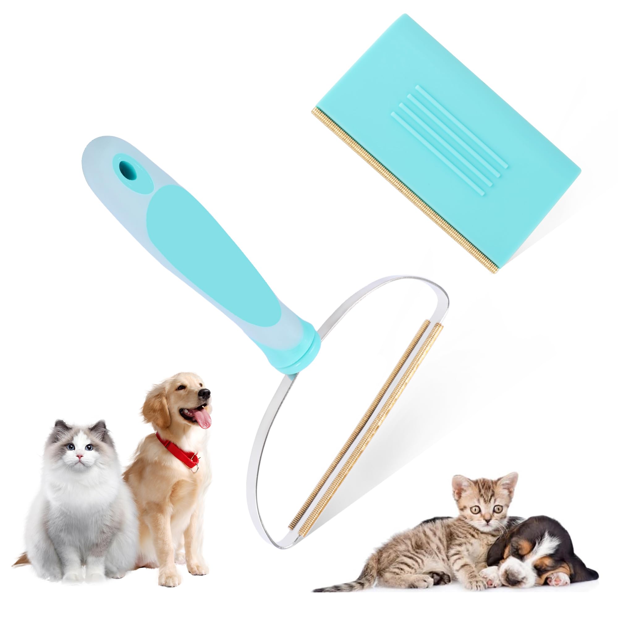 Pet Hair Remover, Cat and Dog Hair Remover Portable Reusable Remover Tool, Carpet Rake, Lint Remover, Two Different Sizes of Removal Tools for Sofas