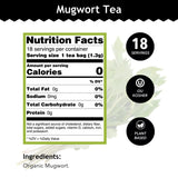 Organic Mugwort Tea, 18 Bleach-Free Tea Bags - Organic Tea Improves Digestion, and Acts as an Emotional Relaxant, No GMOs