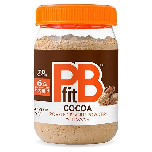 PBfit 8 Ounce Peanut Butter Powder Chocolate Flavor, Cocoa Powdered Peanut Butter Spread From Real Roasted Peanuts and Cocoa, 6g of Protein 7% DV