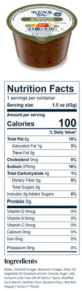 Lite Balsamic With Olive Oil | 30 Count | Single Serve Portion Cups | Salad Dressing Dipping Sauce | Individual To Go Packets for Lunch, Meal Prep