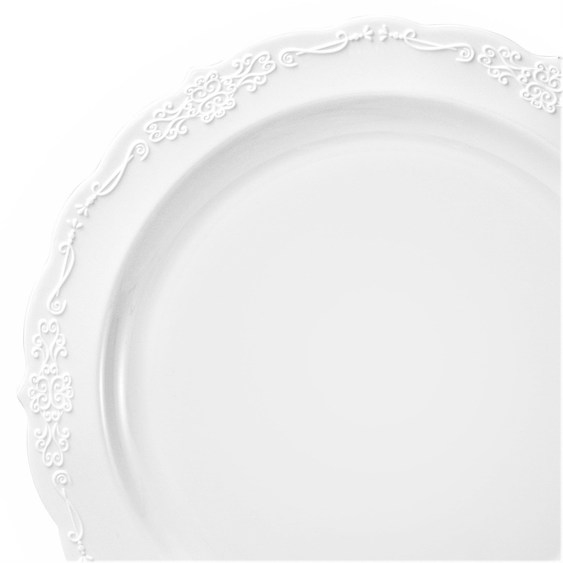 " OCCASIONS " 120 Plates Pack,(60 Guests) Vintage Wedding Party Disposable Plastic Plates Set -60 x 10'' Dinner + 60 x 7.5'' Salad/Dessert (Verona