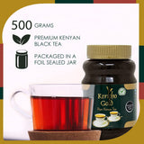 Kericho Gold Black Tea Jar 500 gms - Rich in Antioxidants - Orange Pekoe Tea - Kenya Origin - Unique Flavor -(Pack of 1)