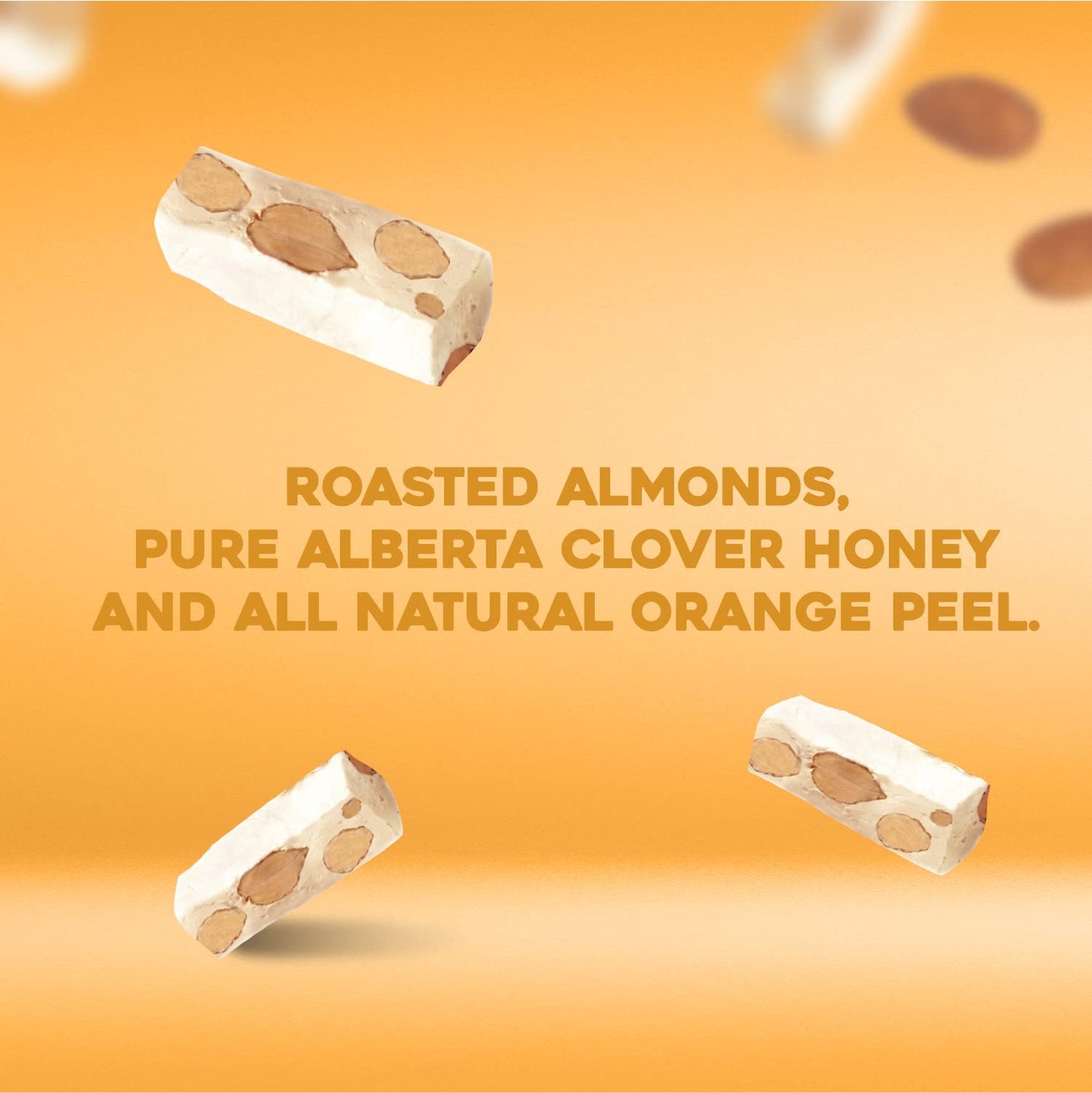 Golden Bonbon Italian Soft Orange Almond Nougat Candy, Individually Packed Chewy, Gluten Free Nougat, Full of Almonds, Halal Candy 3.53 Ounces (Almond
