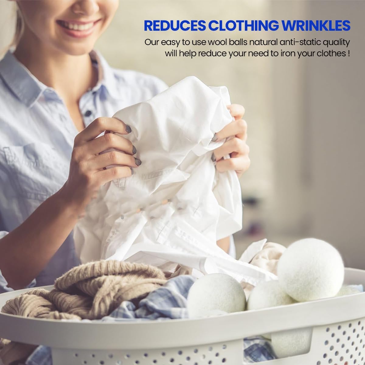 Unique Craft Wool Dryer Balls for Fewer Wrinkles - Reusable Dryer Wool Balls for Saves Drying Time, Chemical-Free Premium New Zealand Fabric Softener