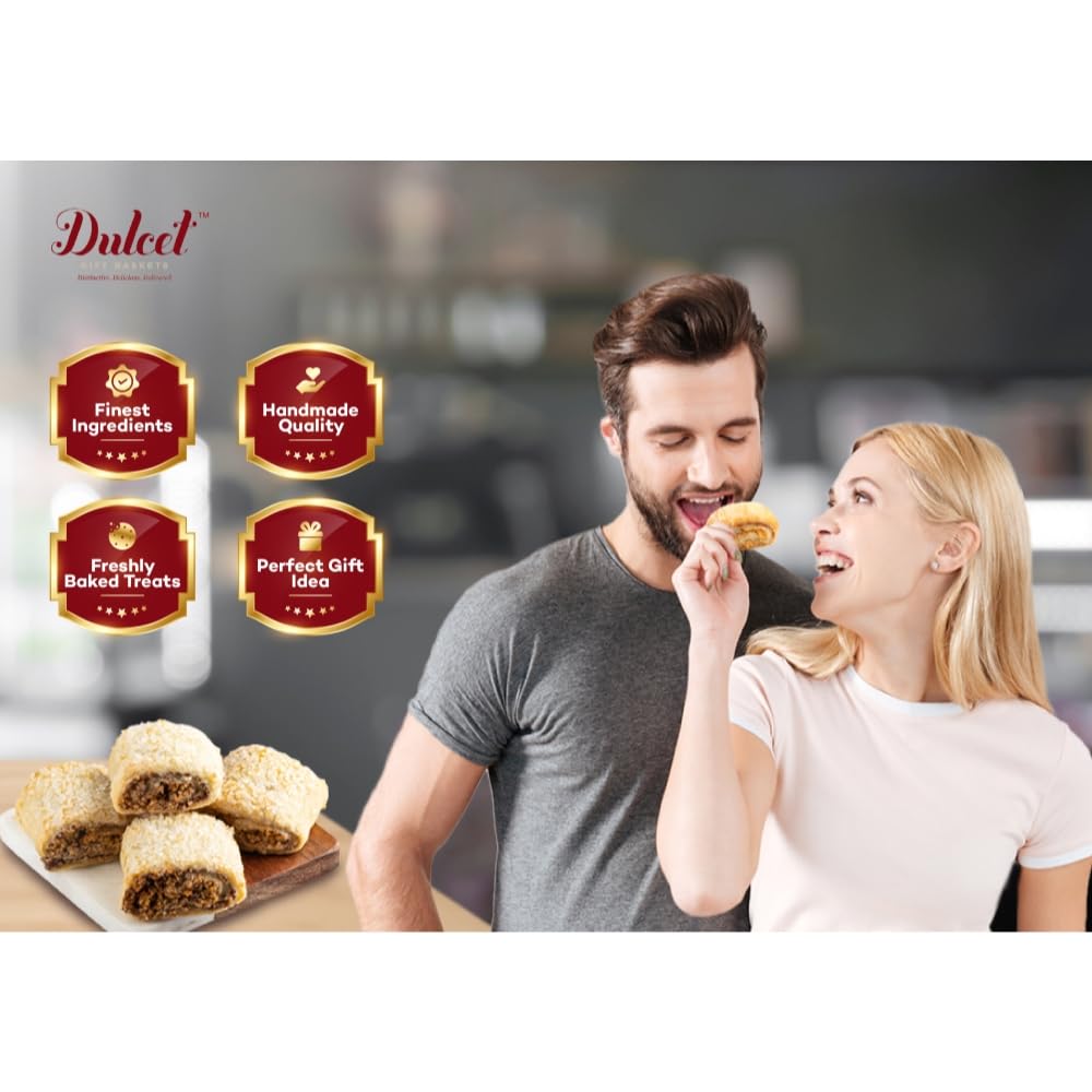 Dulcet Gift Baskets Mothers Day Rugelah Gift Tin - Chocolate Chip, Cinnamon & Raspberry Apricot Flavors for Mom, Women & Family - Personal Note Option