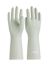 LANON wahoo Skin-Friendly Cleaning Gloves, Dishwashing Kitchen Gloves with Cotton Flocked Liner, Reusable, Non-Slip, Canary Green, Large