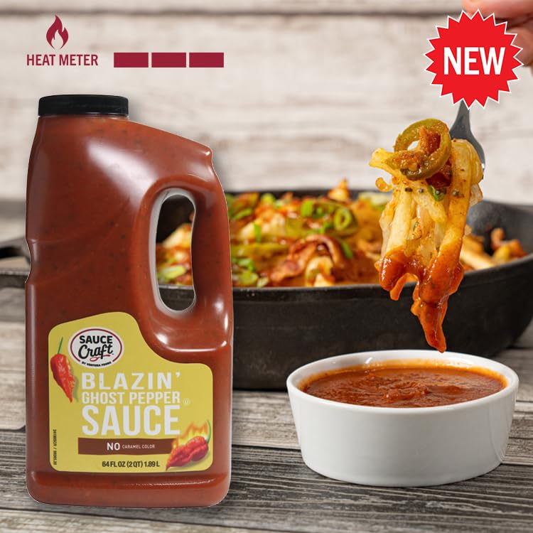 Ventura Foods Sauce Craft Blazin' Ghost Pepper - Ghost Pepper Hot Sauce with Aged Red Peppers, Smoked Paprika and Garlic, Tomato-Based Extra Spicy