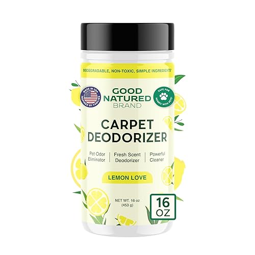Good Natured Brand | Carpet Freshener & Deodorizer Powder | 16 oz Pet Odor Eliminator for Strong Odor & Pet Urine | Fresh Natural Lemon Scent | Safe