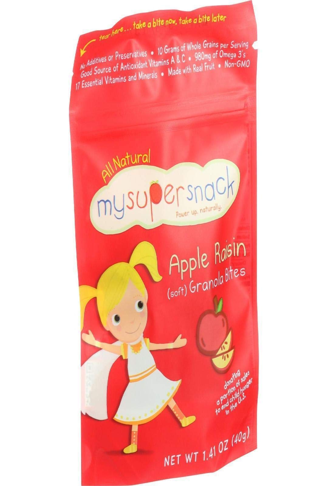 MYSUPERSNACK Apple Raisin Granola Bites, 1.41 OZ
