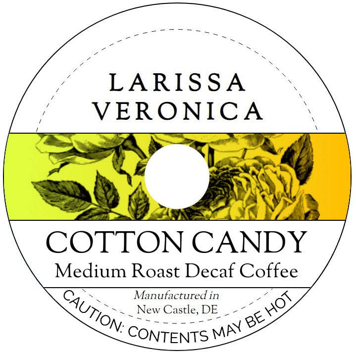 Cotton Candy Medium Roast Decaf Coffee (Single Serve K-Cup Pods) (Gourmet, Naturally Flavored, Whole Coffee Beans) (12 pods, ZIN: 572377)