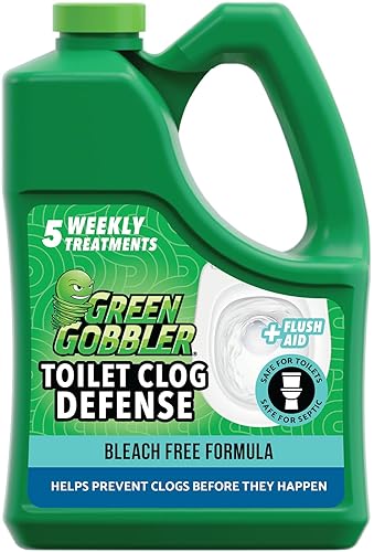 Green Gobbler Toilet Clog Defense - Coats Pipes to PREVENT Toilet Clogs and Improves Flush Performance - Safe for Septic - Great for Old Plumbing, Low