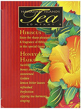 Hawaiian Islands Tea Company Hibiscus Honey Lemon Tropical Green Tea, All Natural - 20 Teabags (1 Box)