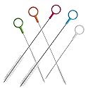 ZRHR Heavy Duty Straw Cleaner Brush Set of 5, Reusable Cleaner Brush with Metal and Plastic, Extra Long Straw Brush for Stanley Cup Tumbler Glass