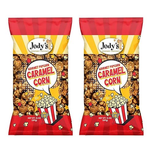 Jody’s Caramel Corn x2 Popcorn - 2 Pack Bundle of 14oz Bags - Handcrafted Gourmet Snack - Buttery Sweet Caramel Glaze - Non-GMO Kernels - Small Batch