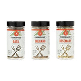 Farberware Pizza Spice Blend Set (Basil, Oregano, Rosemary) In Glass Jars With Removable Sifter Caps For Sprinkling