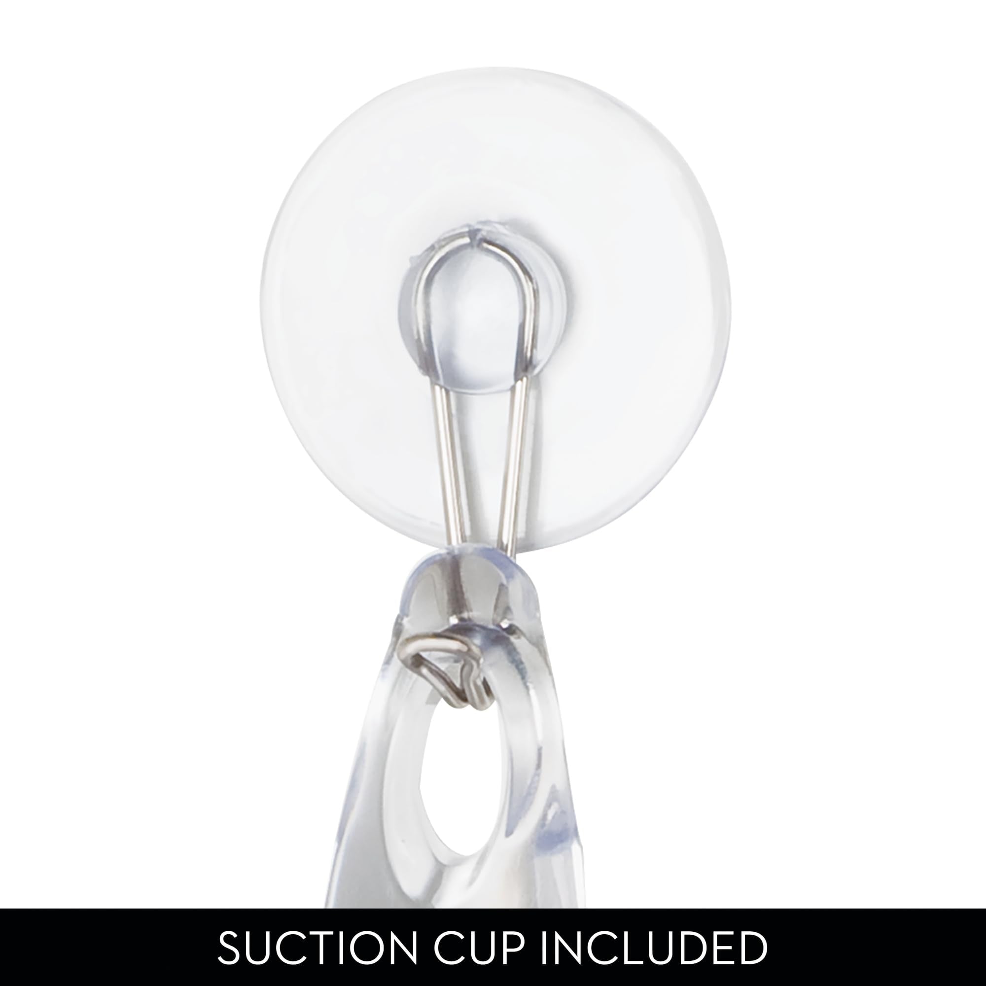 iDesign Plastic Bath Squeegee for Glass with Suction Hook Holder - 12", Clear