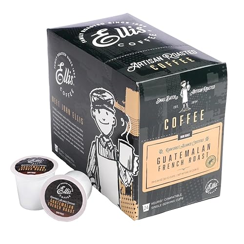 Ellis Coffee - Rainforest Alliance Certified Guatemalan French Roast - Dark Roast - Single Serve Coffee Pods - 24 Coffee Pods