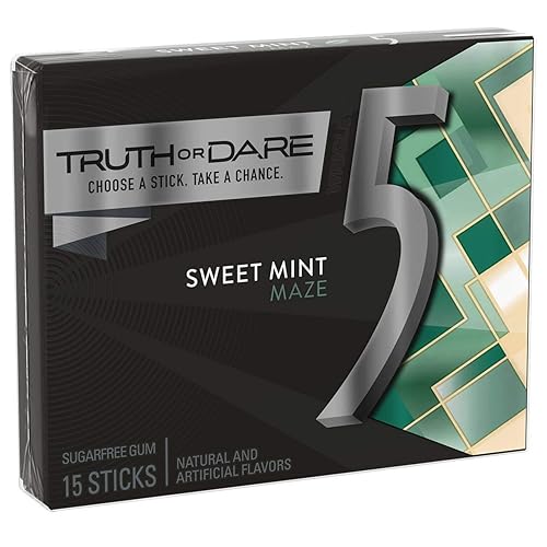 5 Gum Mystery Mint Sugarfree Gum Sticks, 15 pieces per pack -- 120 per case.