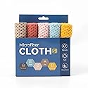 COKOEYSDR Microfiber Cleaning Cloths 5 Pack 12 x 12 Inches, Reusable and Washable, Ultra Soft Absorbent Quick Drying Dish Towels, Cleaning Towels