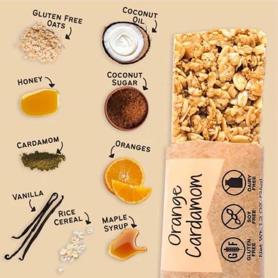 Tangy Orange Vanilla Granola Bars | 12 Pack | Refreshing Taste | The Gourmet Granola