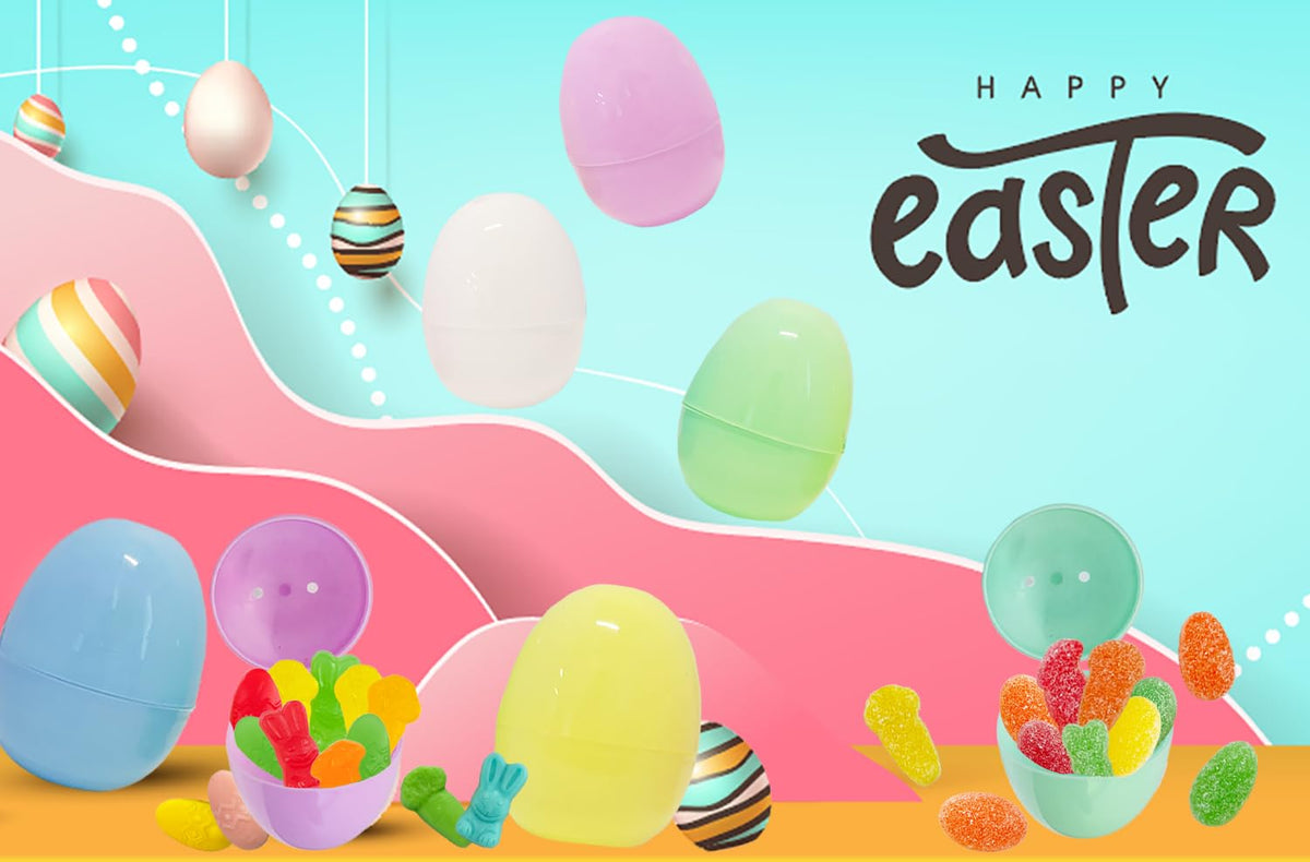 Fillable Easter Eggs 2000-Pack, Pastel Colorful Bright Plastic Easter Eggs with Hinge, Perfect For Easter Egg Hunt, Surprise Egg, Easter Hunt